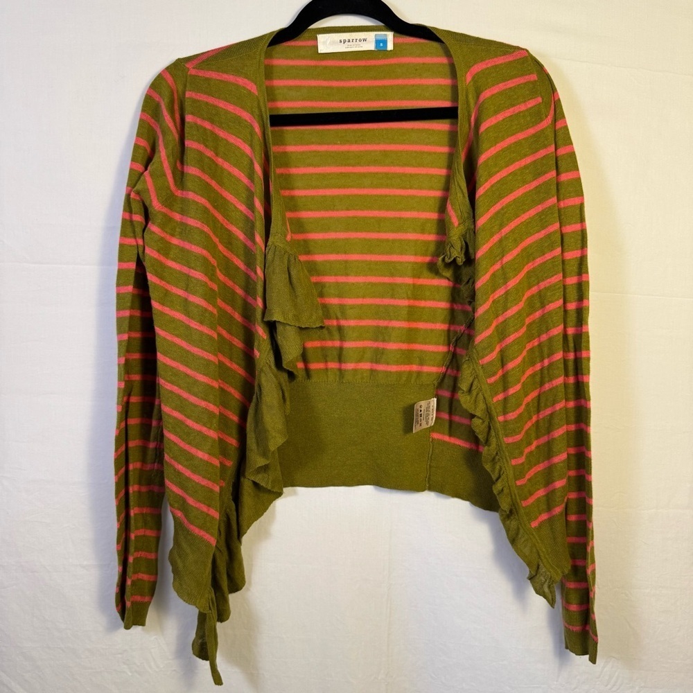 Anthropologie Sparrow Cardigan Sweater Green Pink Women’s Size S